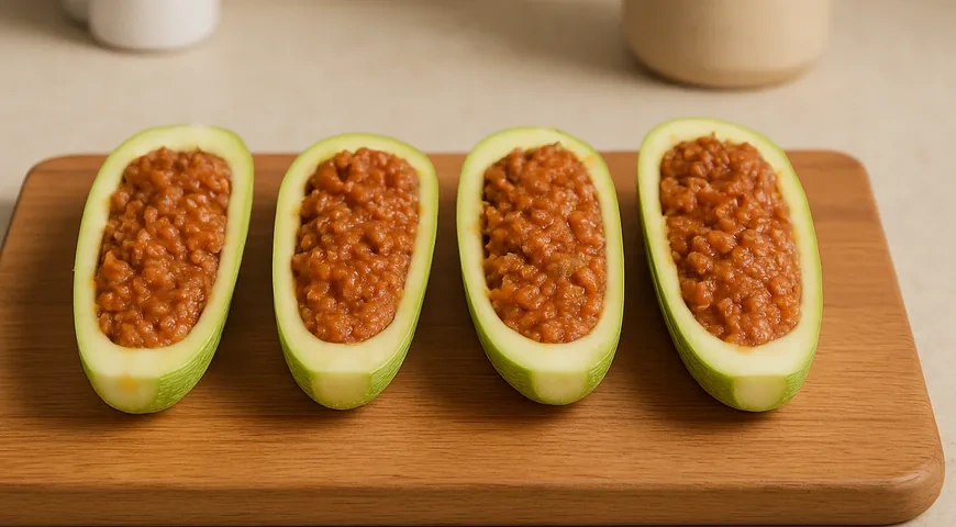 Фаршированные кабачки в аэрогриле: шаг 3