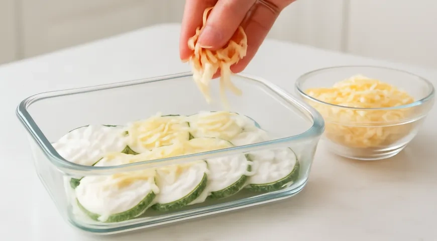 Кабачки в микроволновке под сыром: шаг 3