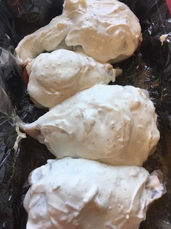 Кальмары, фаршированные овощами: шаг 3