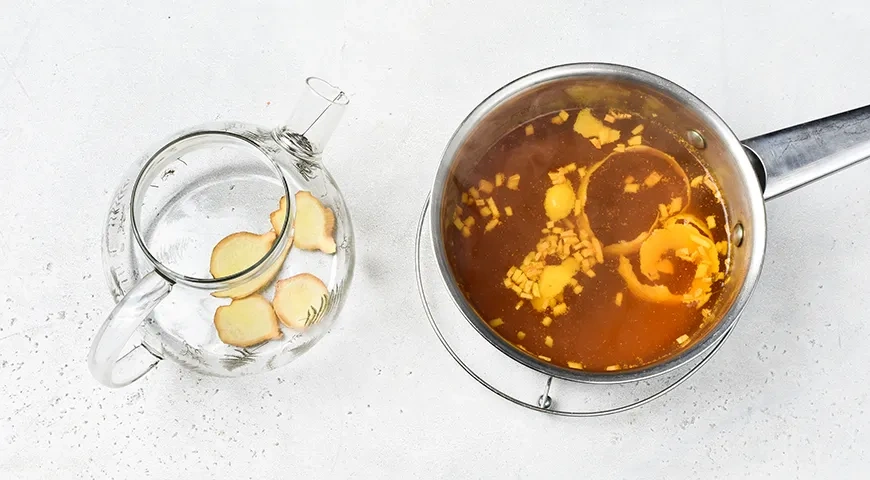 Лимонно-имбирный чай с мёдом: шаг 3