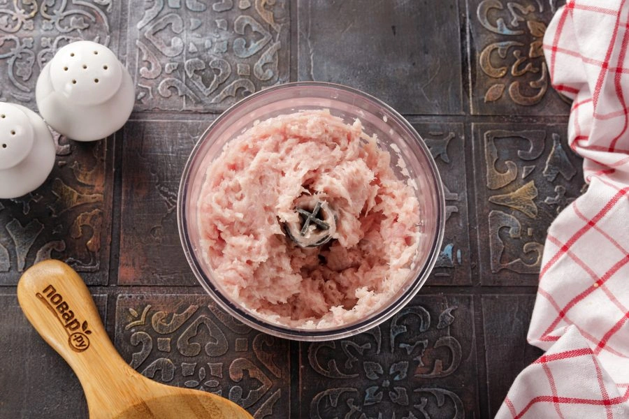 Шаг 3: Мясо пофранцузски из куриного фарш а