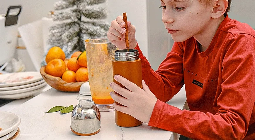 Облепиховый чай с мандарином: шаг 3