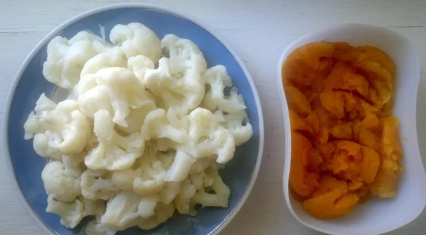 Оладьи из тыквы и цветной капусты: шаг 3