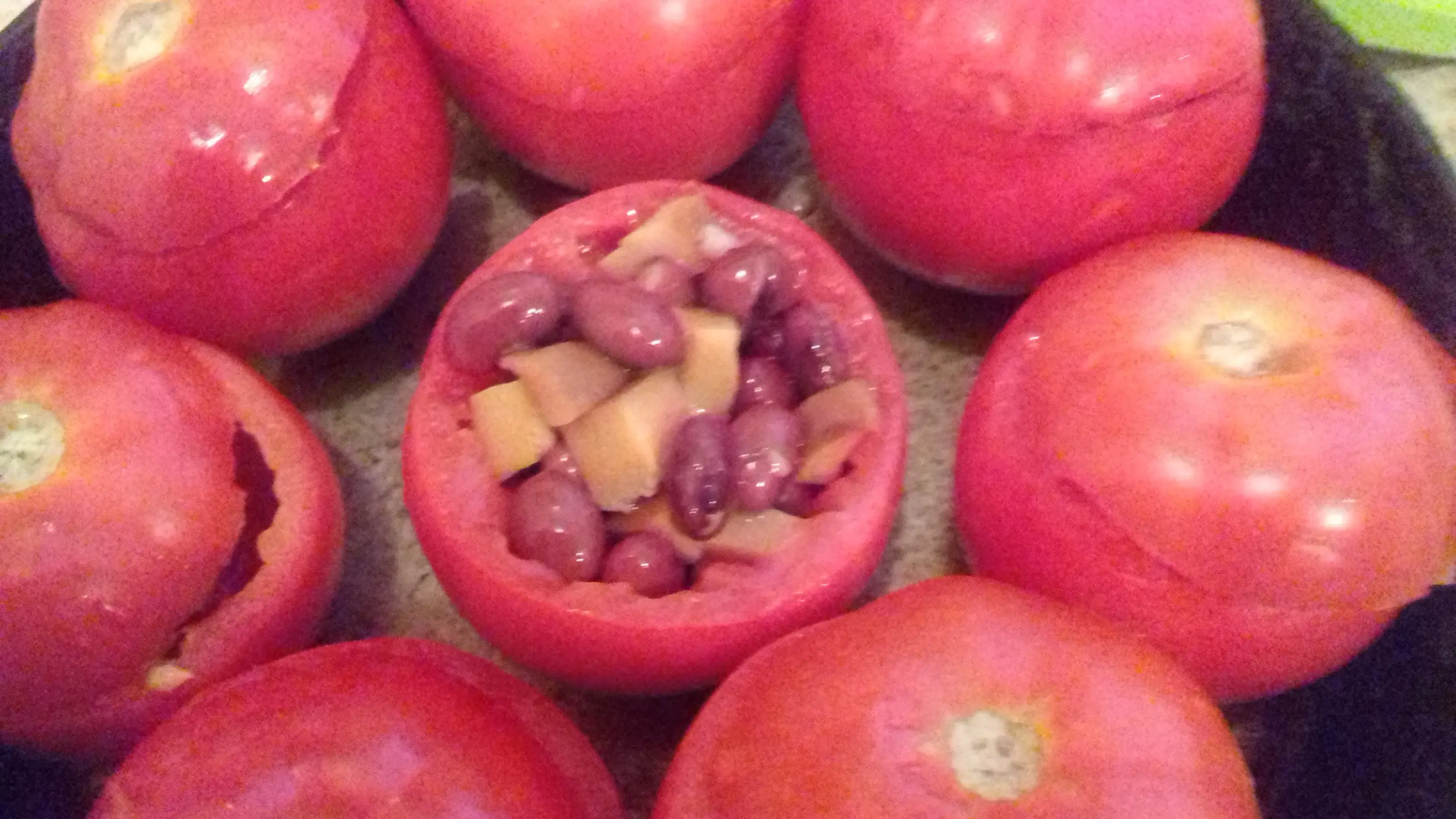 Помидоры, фаршированные фасолью и грибами: шаг 3