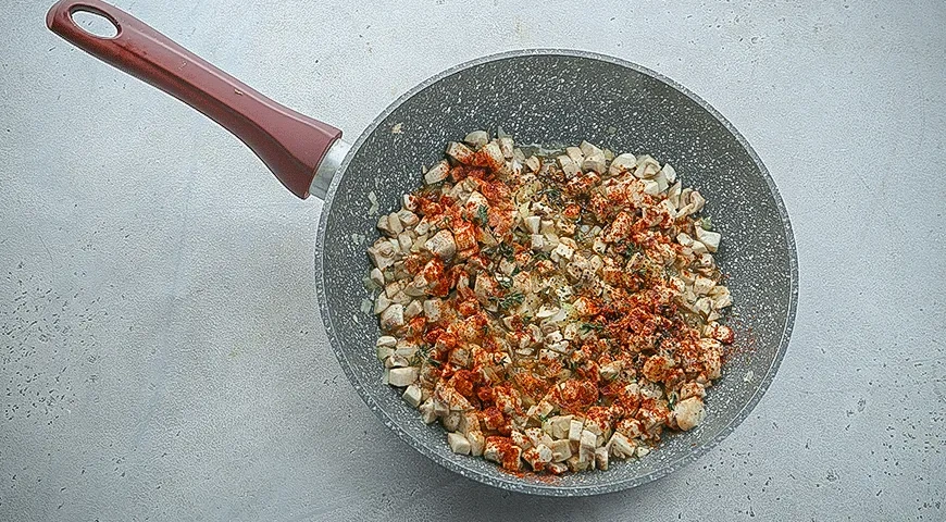 Постная запеканка с грибами и чечевицей: шаг 3