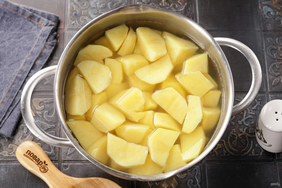 Шаг 3: Пюре картофель ное с молоком