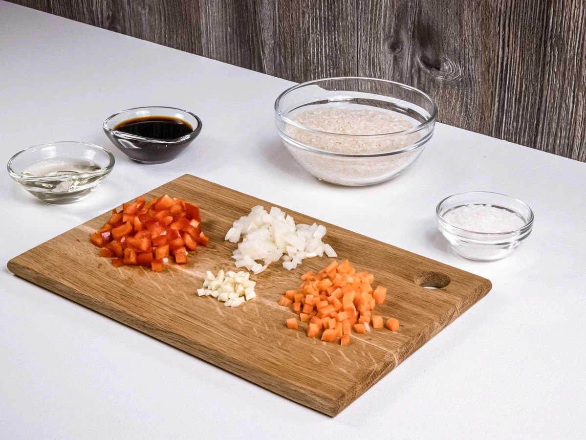 Шаг 3: Рис с овощами