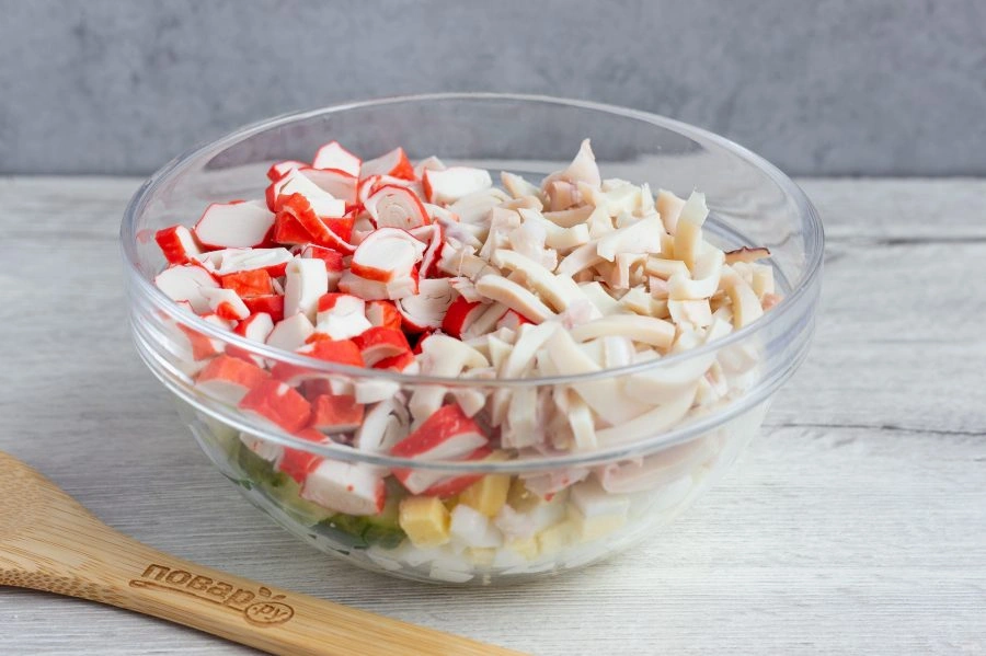 Шаг 3: Салат мед у за