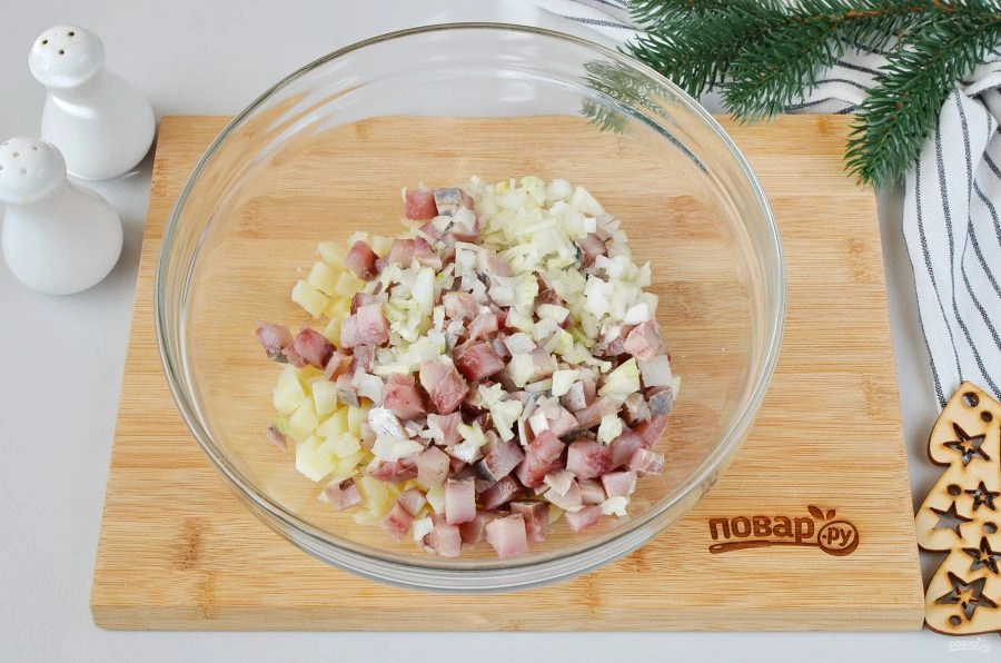 Шаг 3: Салат тигр в шубе на новый год