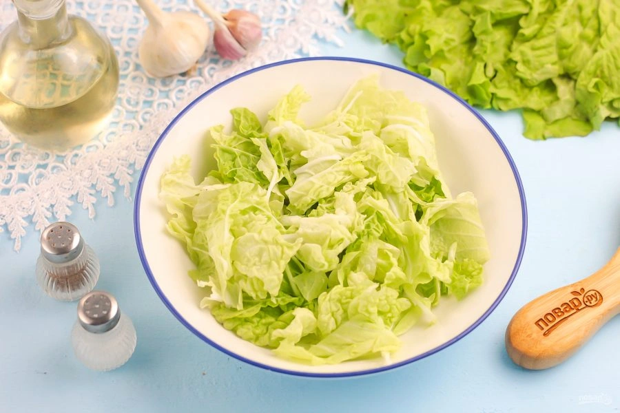 Шаг 3: Салат цезарь с майонезом