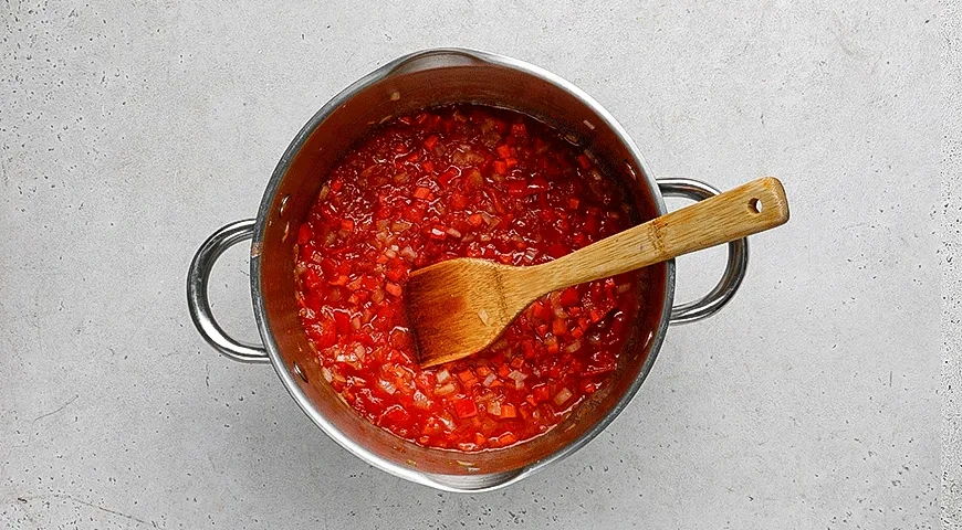 Сливочно-томатный суп с фрикадельками: шаг 3