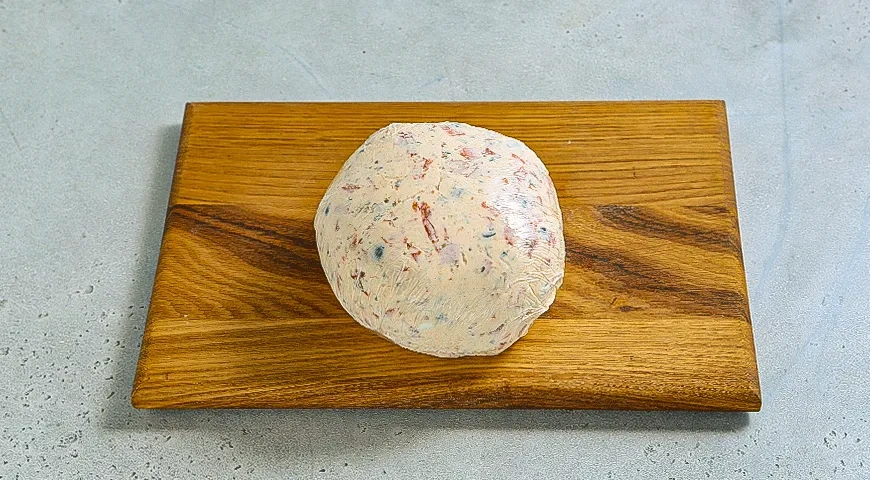 Сырная намазка «Шар-пицца»: шаг 3