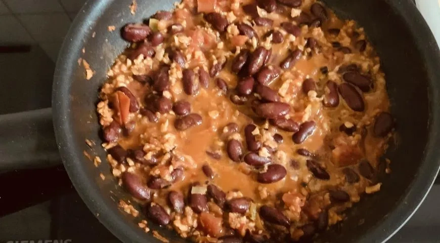 Тыква фаршированная фасолью и фаршем из сои: шаг 3