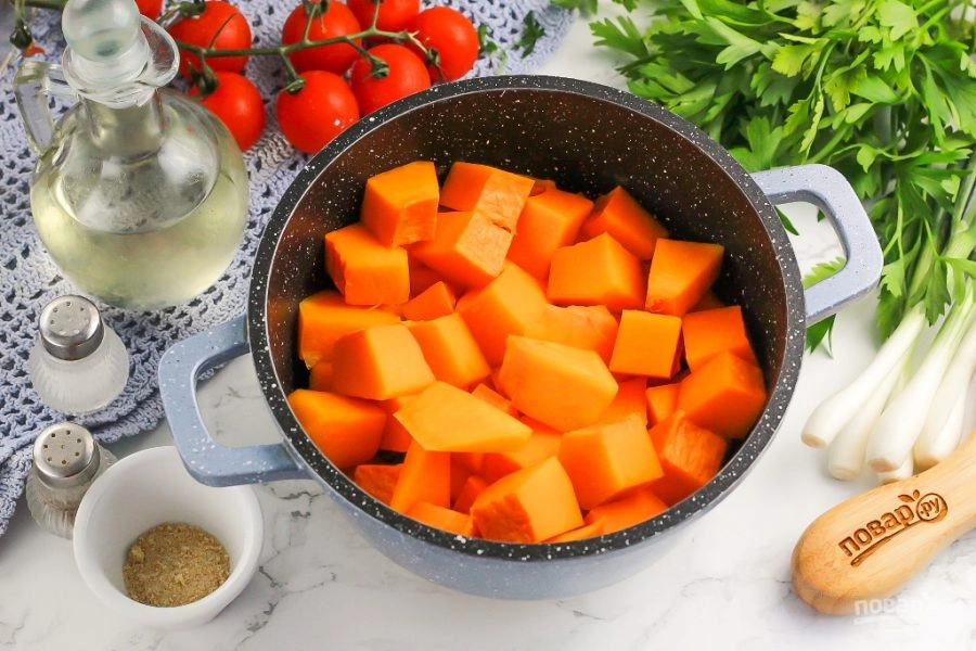 Шаг 3: Тыквенный суп с креветками