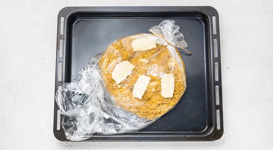 Булгур с курицей в рукаве в духовке: шаг 4