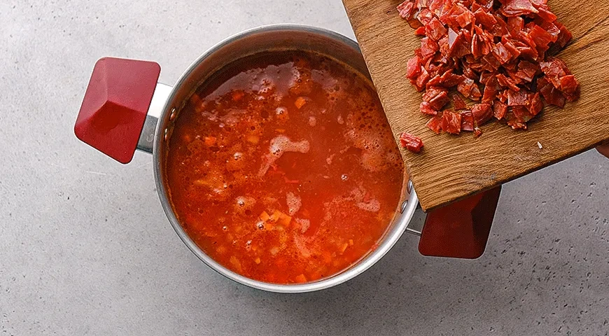 Чаудер с креветками и чоризо: шаг 4