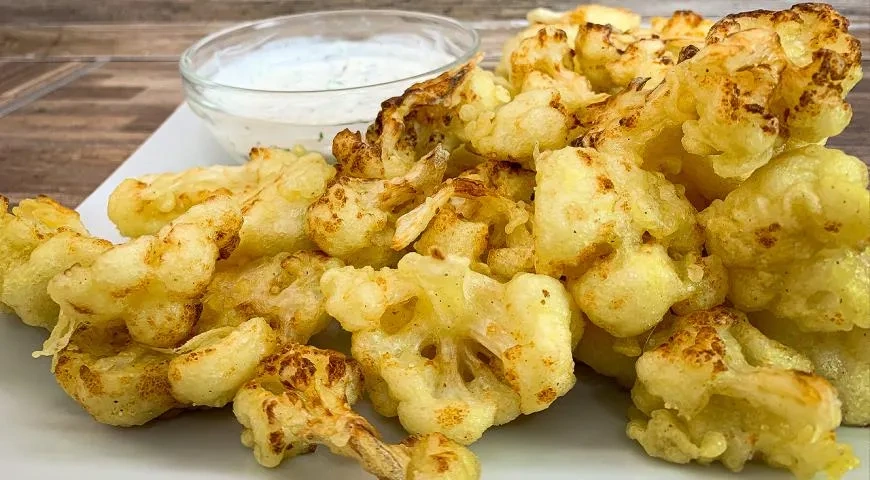 Цветная капуста в кляре на сковороде: шаг 4