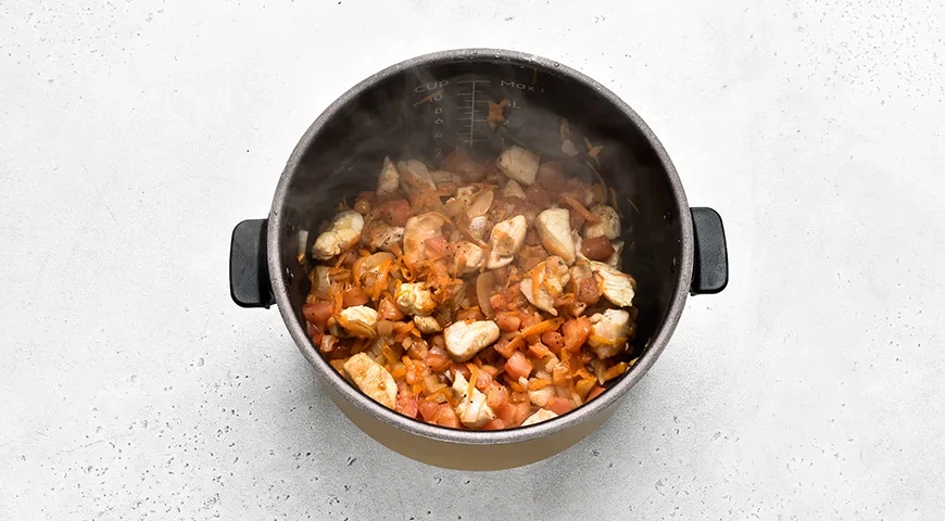Гречка по-купечески в мультиварке с курицей: шаг 4