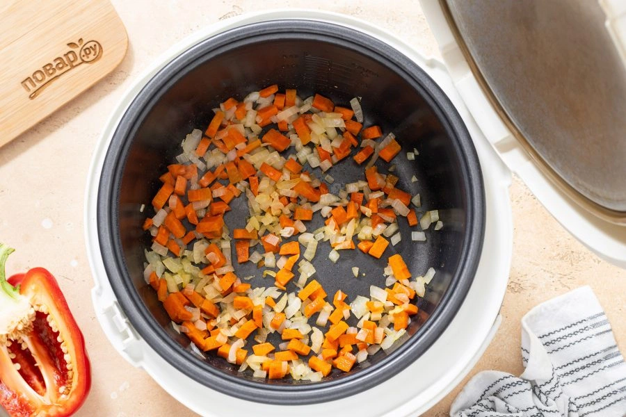 Шаг 4: Гречка с овощами в мультиварке