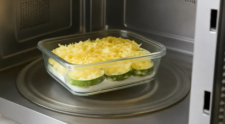Кабачки в микроволновке под сыром: шаг 4