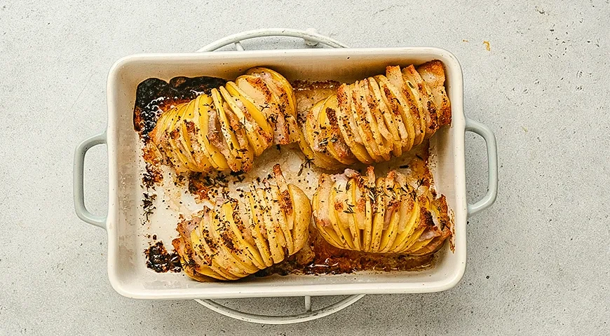 Картошка-гармошка с салом: шаг 4