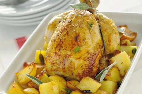 Шаг 4: Курица с картофелем в духовке