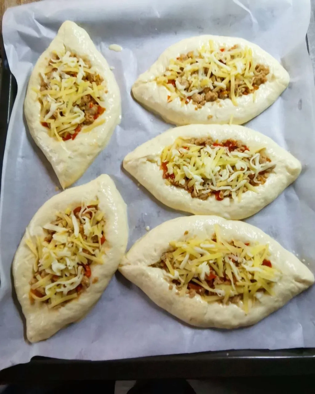 Кыямале пиде, вкусные пирожки: шаг 4
