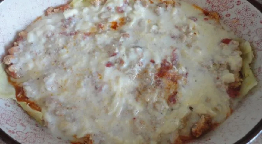 Лазанья с капустными листьями: шаг 4