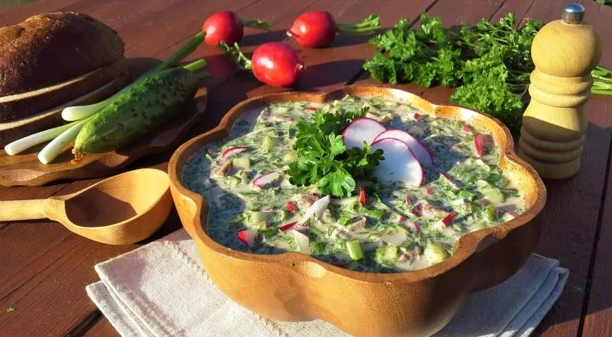 Окрошка мясная на квасе: шаг 4