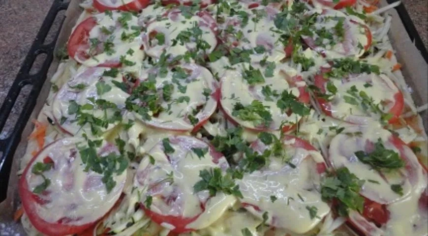 Овощная пицца телеведущих Александра и Екатерины Стриженовых: шаг 4