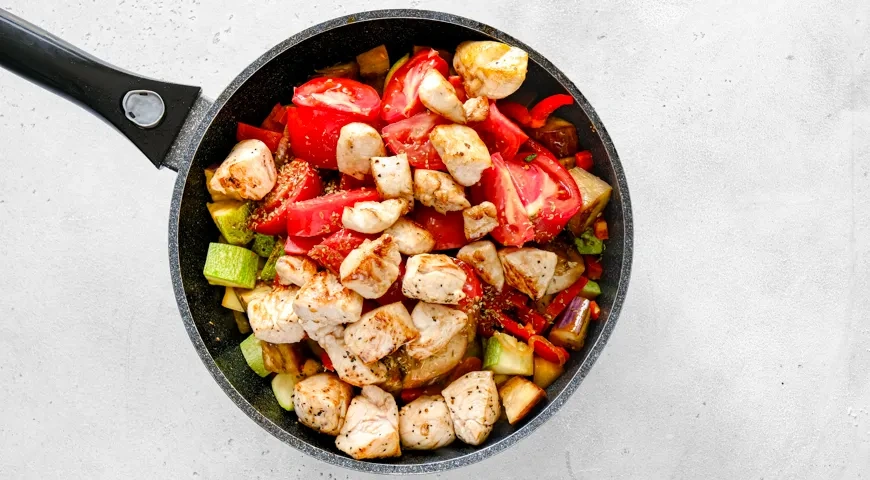 Овощное рагу с курицей и баклажанами: шаг 4