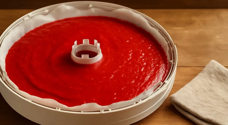 Пастила из малины в электросушилке: шаг 4