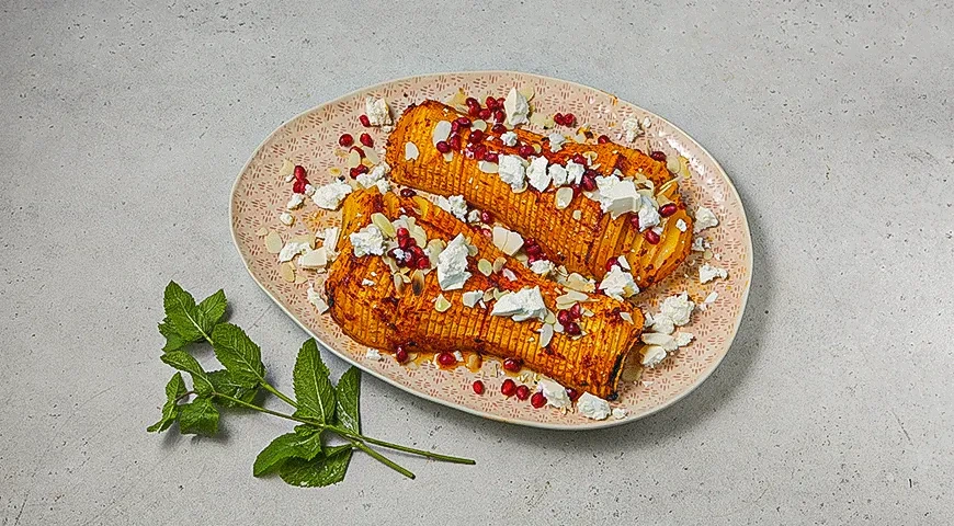 Печеная тыква с брынзой и миндалем: шаг 4