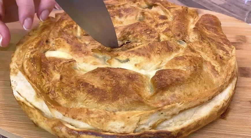 Пирог из лаваша с сыром и грибами: шаг 4