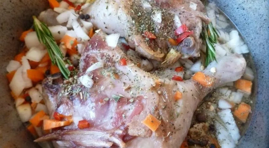 Рийет из утки с яблоком: шаг 4