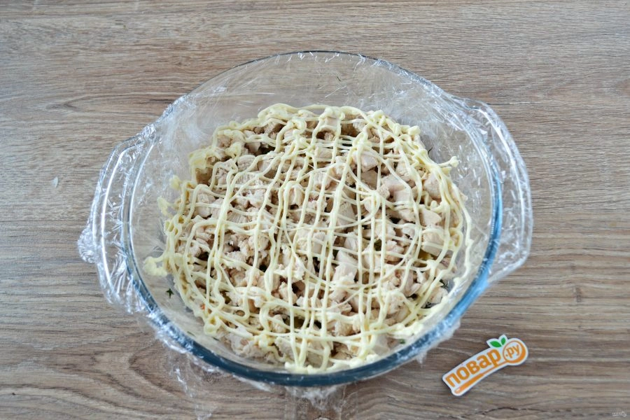 Шаг 4: Салат грибная поляна