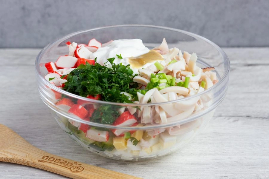 Шаг 4: Салат мед у за