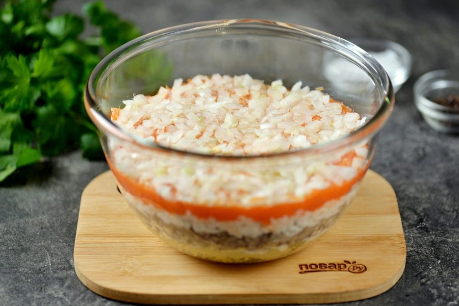 Шаг 4: Салат мимоза классический