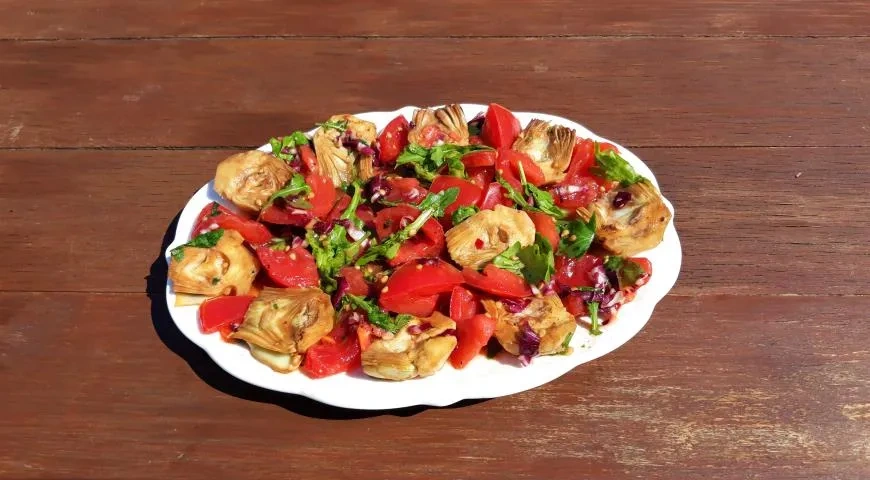 Салат с кабачками, сыром рикотта, артишоками по калабрийски: шаг 4