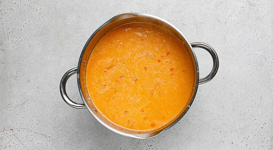 Сливочно-томатный суп с фрикадельками: шаг 4