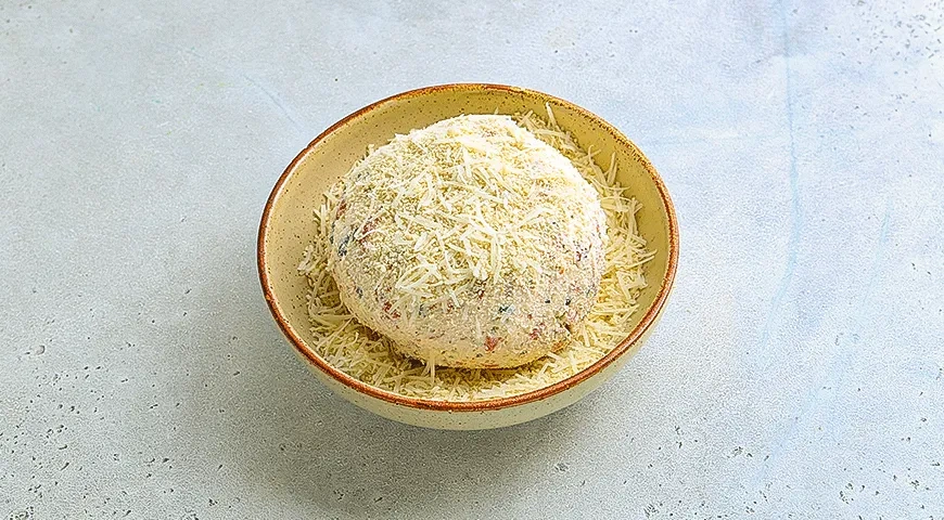 Сырная намазка «Шар-пицца»: шаг 4