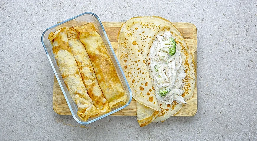 Блинная запеканка с курицей и брокколи: шаг 5