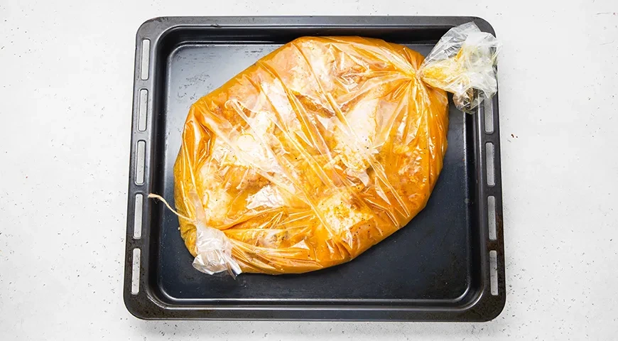 Булгур с курицей в рукаве в духовке: шаг 5