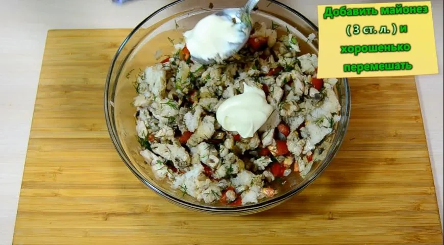 Фаршированный хлеб с сыром, грибами и курицей: шаг 5