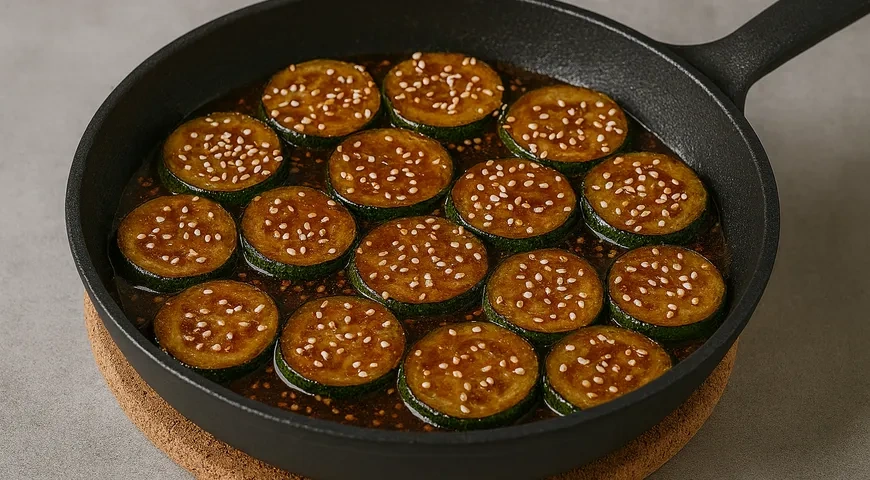 Кабачки в соевом соусе на сковороде: шаг 5