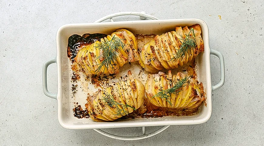 Картошка-гармошка с салом: шаг 5