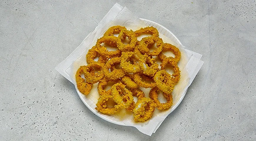 Кольца кальмара в панировке из кукурузных хлопьев: шаг 5