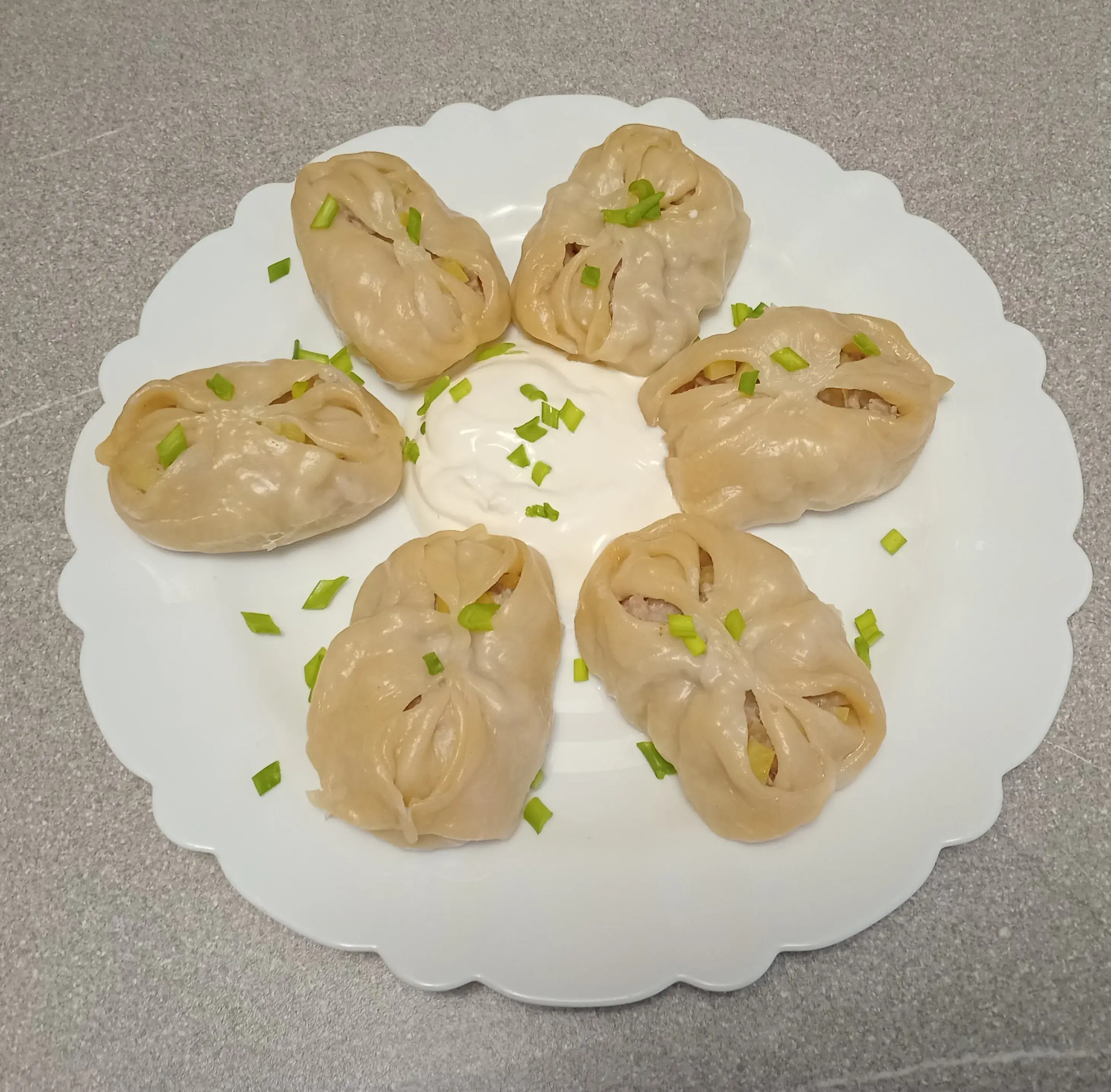 Новогодние манты с мясным фаршем: шаг 5