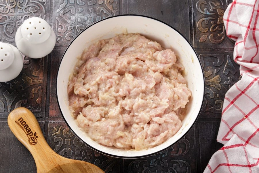 Шаг 5: Мясо пофранцузски из куриного фарш а