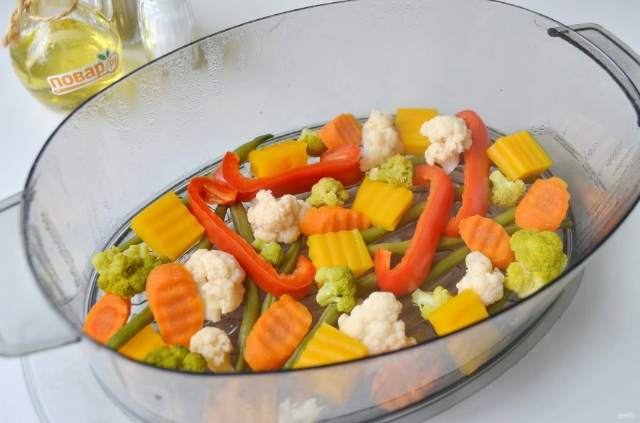 Шаг 5: Овощи на пару вкус ные